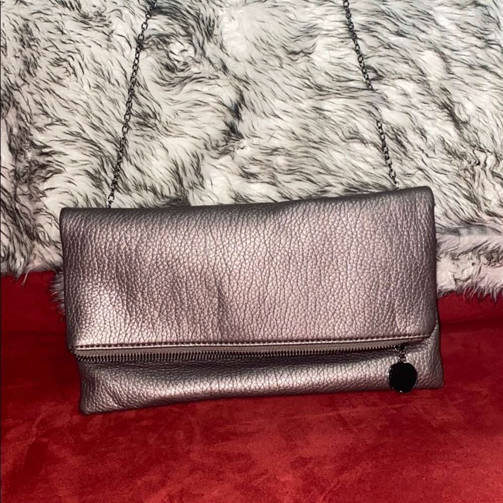 Metallic Grey Crossbody Purse/Bag